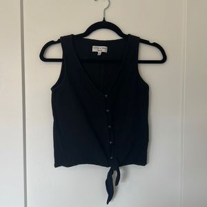 Madewell Texture & Thread Black Tie Top